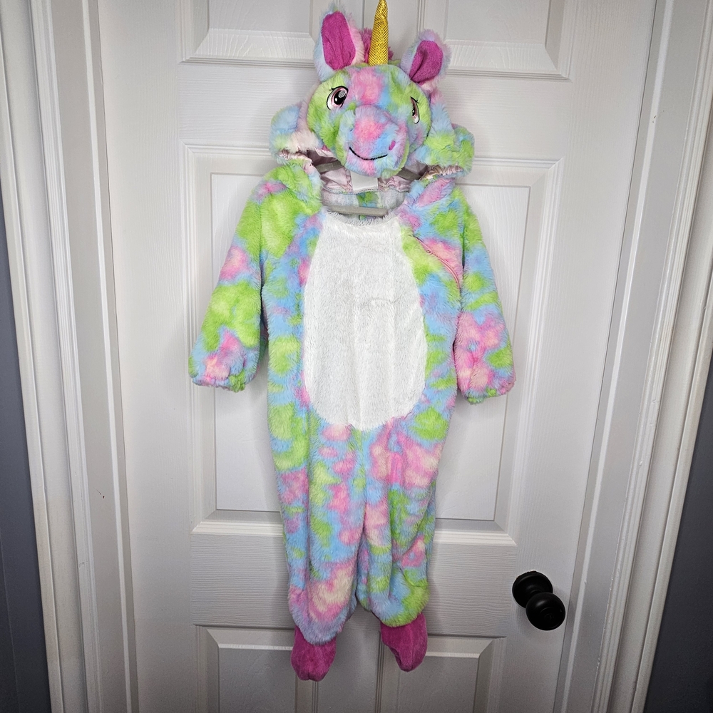 Walmart Colorful Unicorn Halloween Costume Onesie One Piece Baby Size 12-18M